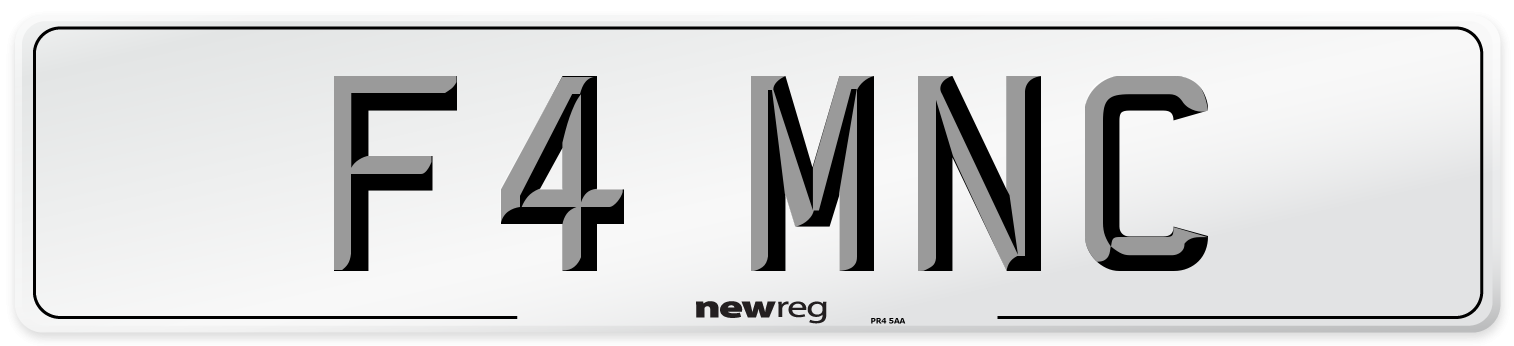 F4 MNC Number Plate from New Reg
